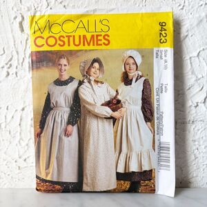McCall's Costumes Prairie Pioneer Dress Apron Bonnet Pattern 9423 Misses 8-10